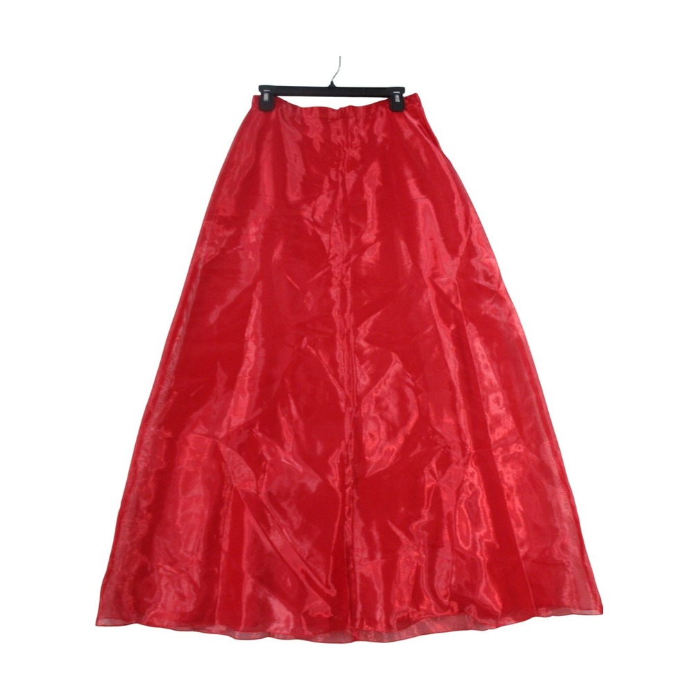 Blondie Nites by Jaslene Red Organza Maxi Skirt Formal Festival Holiday Sz 11